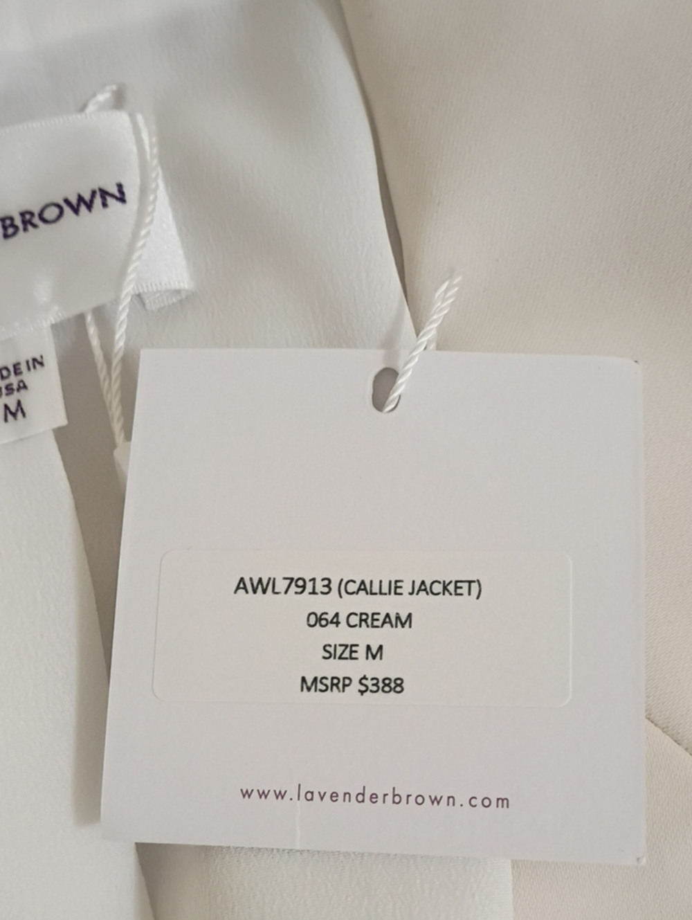 Lavender Brown Cream Double Breasted Callie Jacket Size M NWT MSRP $388 - Picture 6 of 9
